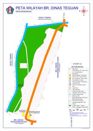 Peta Wilayah Banjar Dinas Teguan